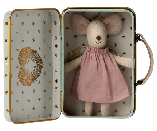Little Angel Mouse in Suitcase