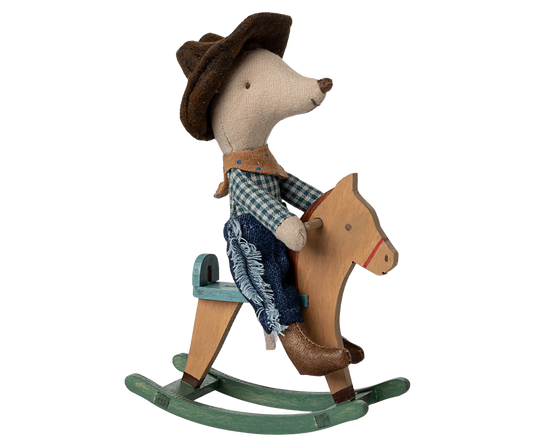 Cowboy Mouse with Rocking Horse