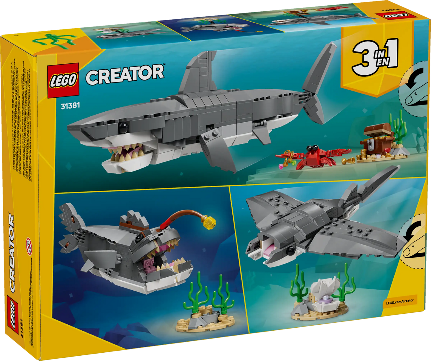 Creator: Fierce Shark with Treasure Chest Building Set