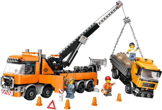 City: Heavy Duty Recovery Tow Truck with Crane Building Set
