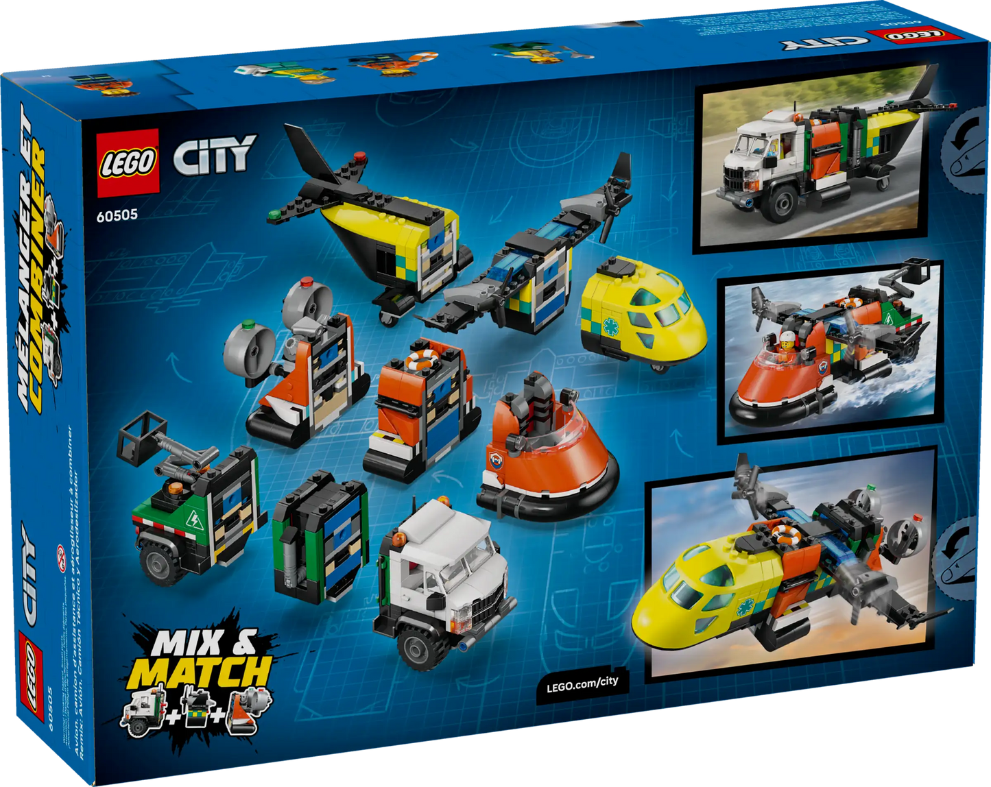 City: Airplane, Service Truck & Hovercraft Remix Building Set