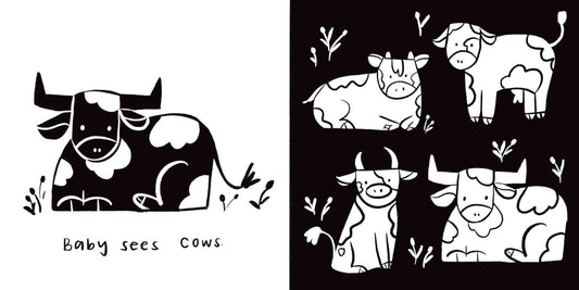 Baby Sees Farm Animals - A High Contrast Board Book for Babies