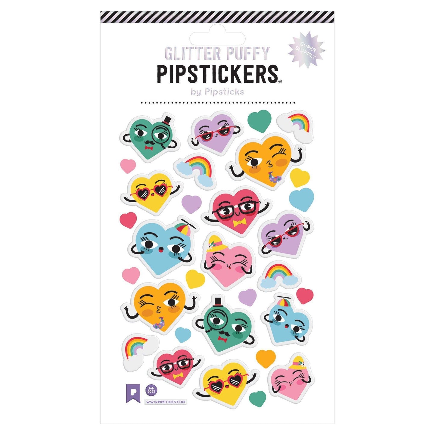 Puffy Huggable Hearts Stickers