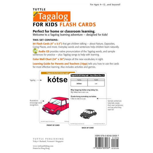 Tuttle More Tagalog for Kids Flash Cards