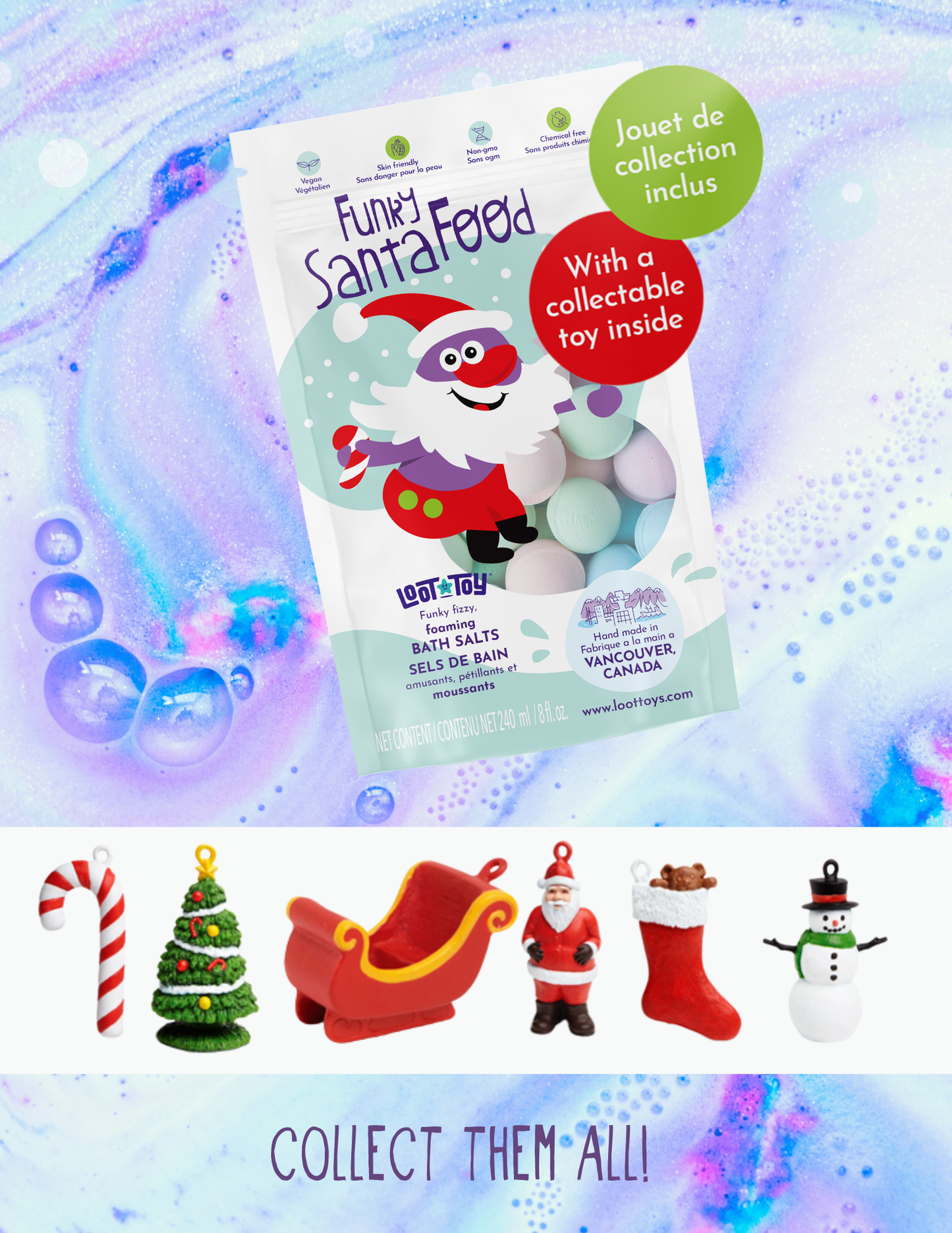 Funky Santa Food Fizzing Bath Salts