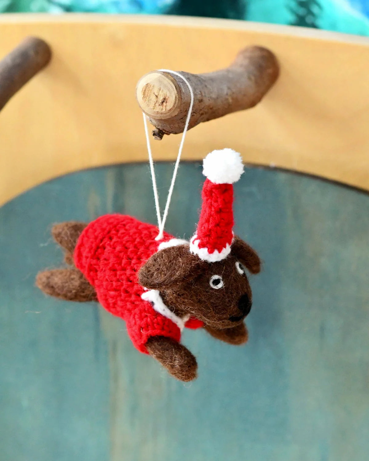 Felt Christmas Sausage Dog Ornament