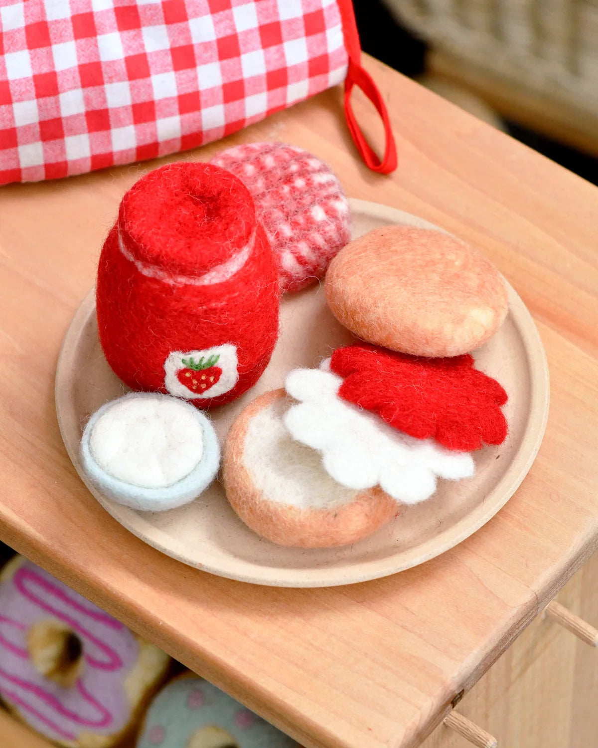 Felt Food Play Set - Scone with Strawberry Jam