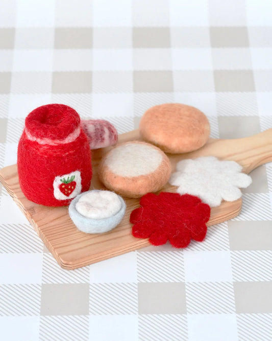 Felt Food Play Set - Scone with Strawberry Jam