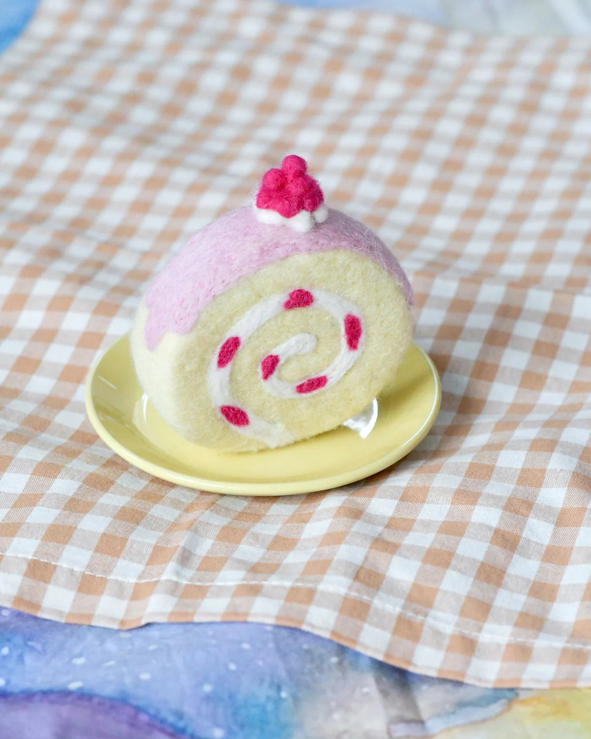 Felt Baked Goods - Strawberry Swiss Roll