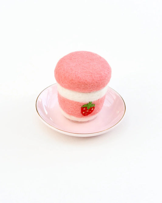 Felt Food - Strawberry Yogurt