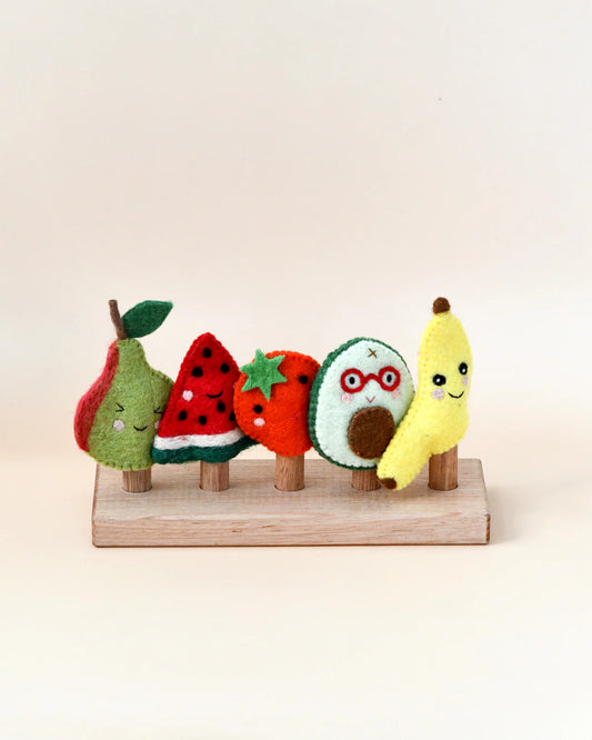 Felt Finger Puppets Set - Fruits