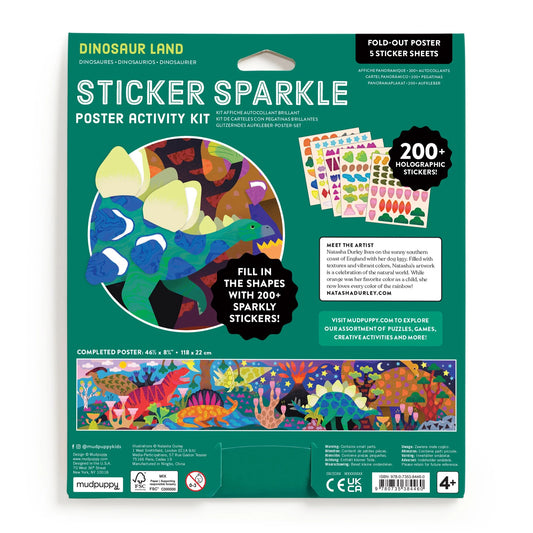 Dinosaur Land Sticker Sparkle Poster Activity Set