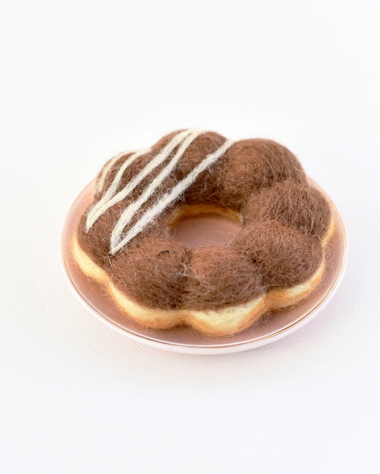 Felt Baked Goods - Chocolate Mochi Donut