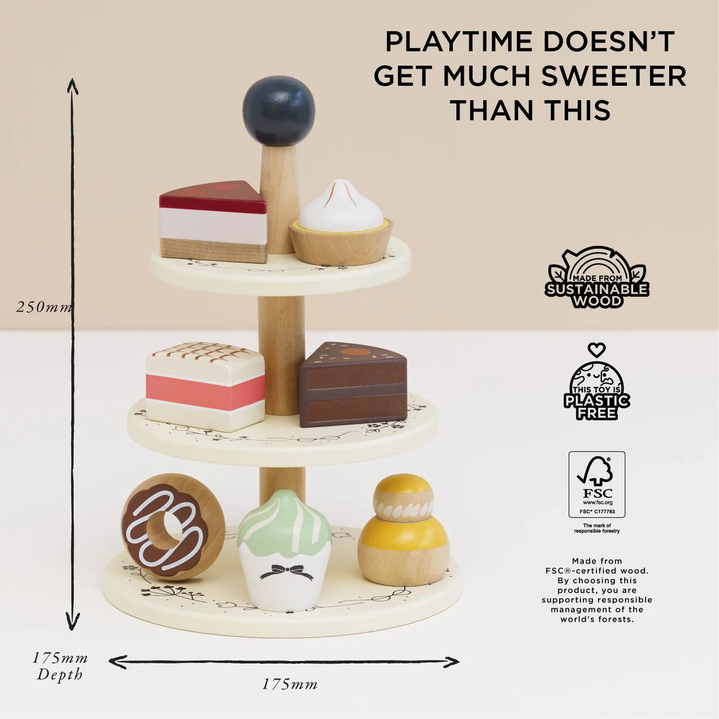 Wooden Three Tier Cake Stand