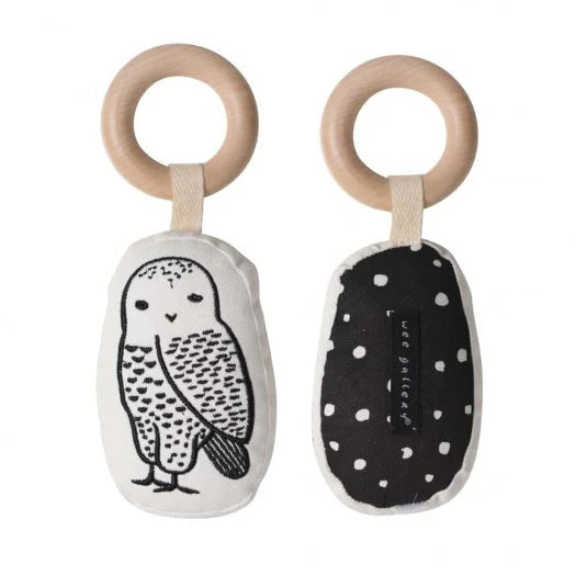 Organic Teether with Wooden Ring - Animals