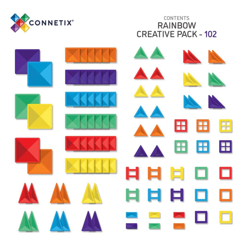 Rainbow Magnetic Tiles Creative Pack