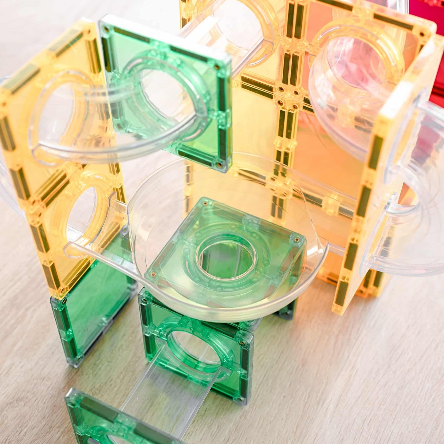 Rainbow Magnetic Tiles Ball Run Expansion Pack