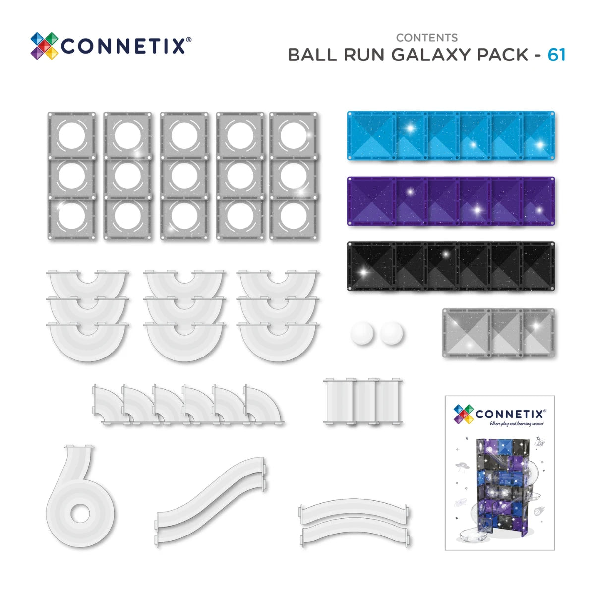 Magnetic Tiles Ball Run Galaxy Pack