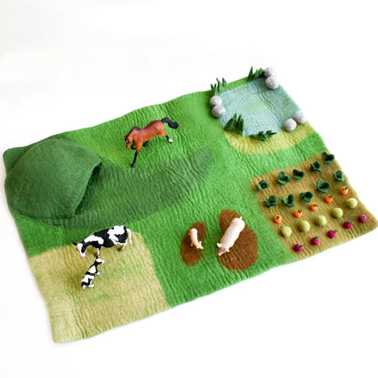 Large Felt Play Mat Playscape- Farm