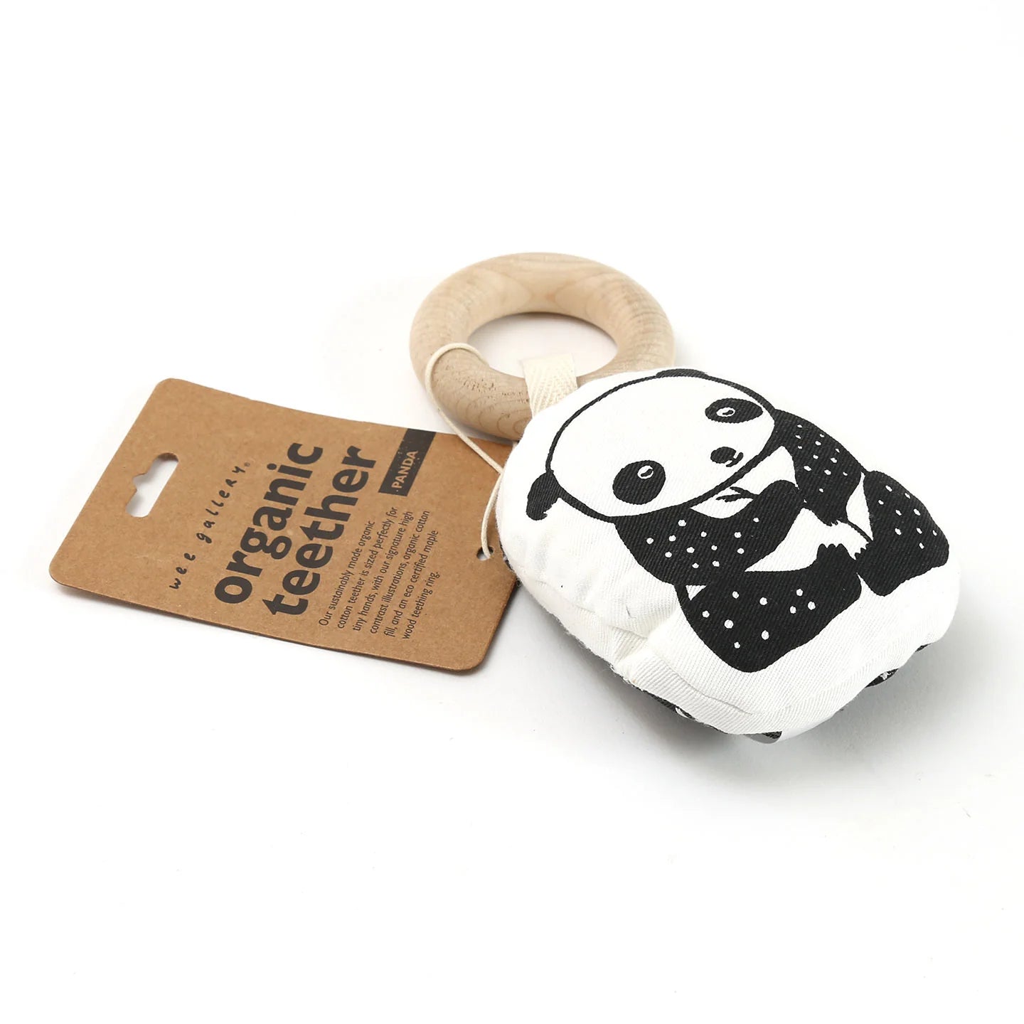 Organic Teether with Wooden Ring - Animals