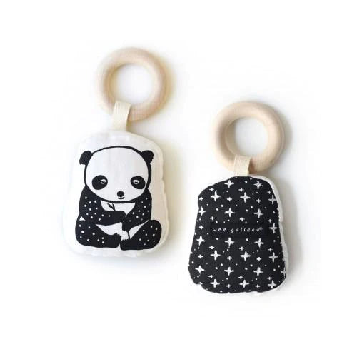 Organic Teether with Wooden Ring - Animals