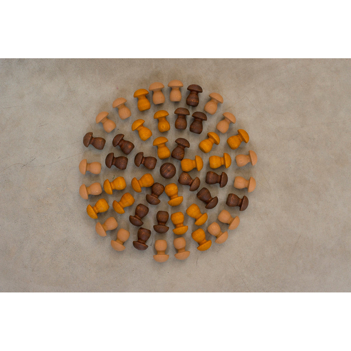 Wood Mandala Brown Mushrooms