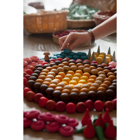 Wood Mandala Brown Mushrooms