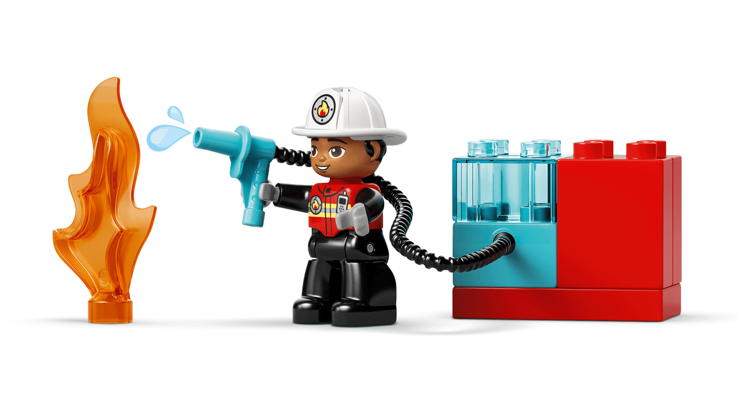 Duplo: Fire Truck with Hose & Firefighter Building Set