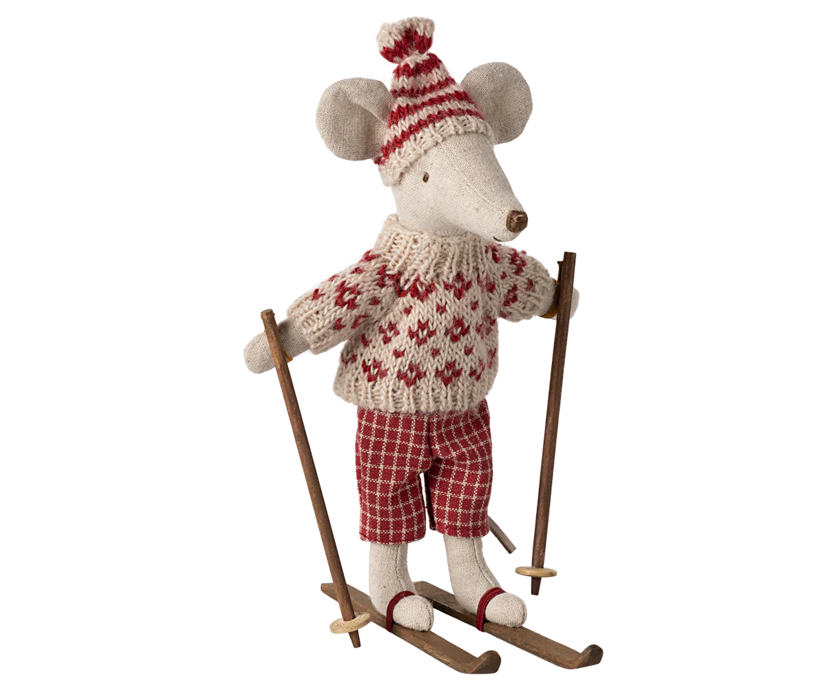 Winter Mouse with Ski Set - Parents