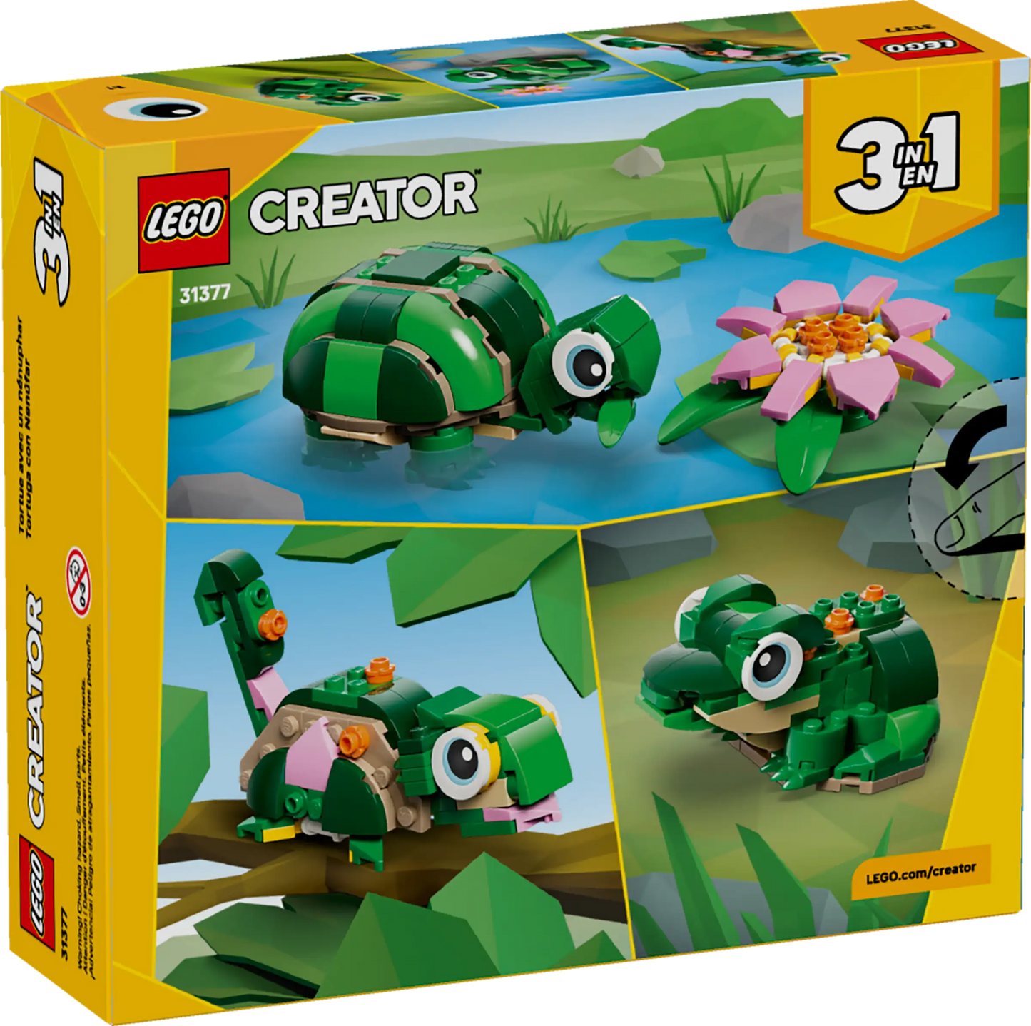 Creator: Turtle with Water Lily Flower Building Set