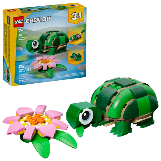 Creator: Turtle with Water Lily Flower Building Set