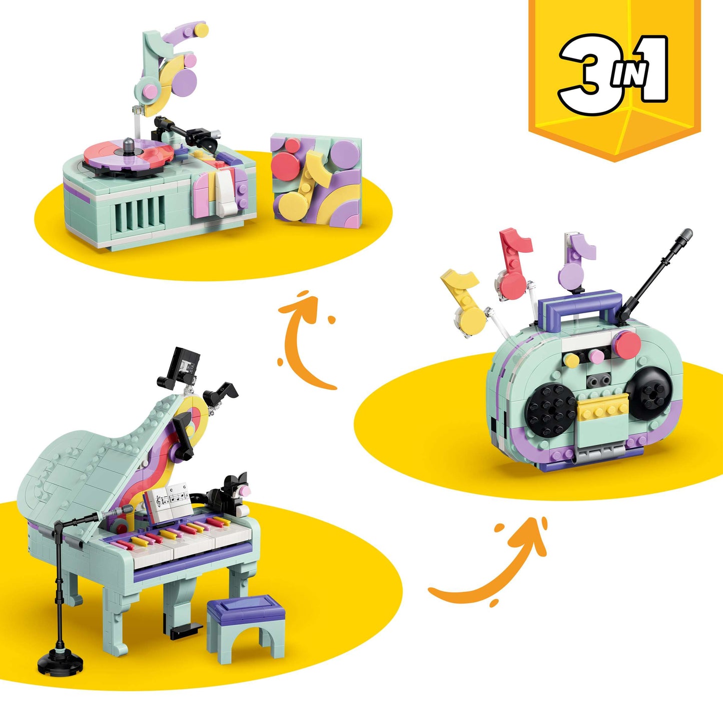 Creator: Music Decor Piano with Cat Building Set