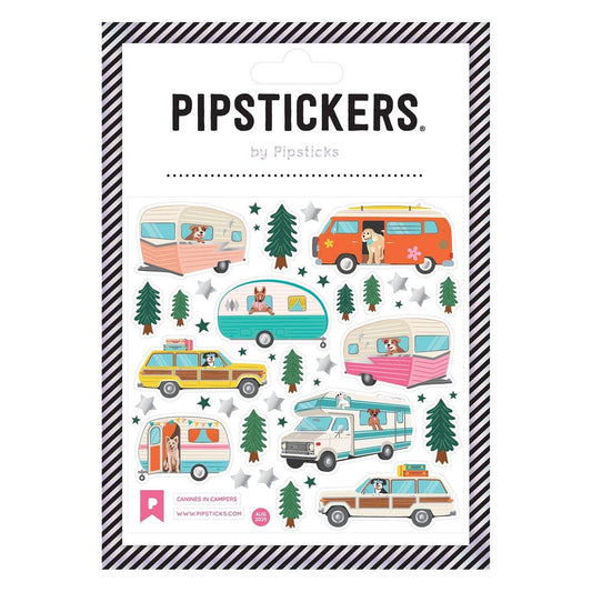 Canines in Campers Stickers
