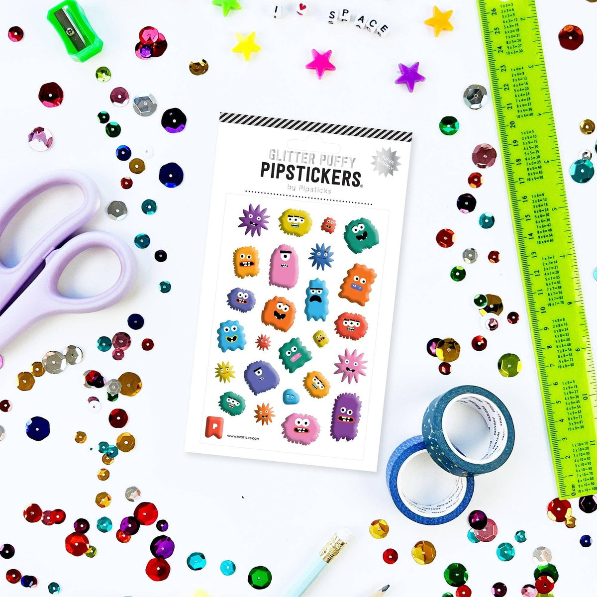 Mildly Monstrous Glitter Puffy Stickers