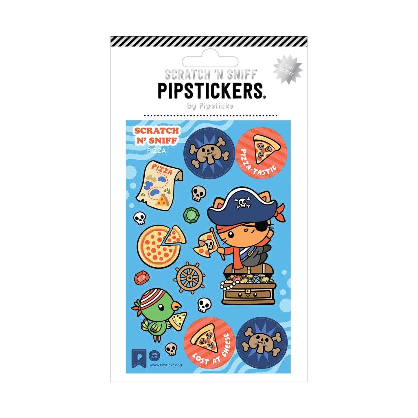 Pirate Pizza Party Scratch and Sniff Stickers
