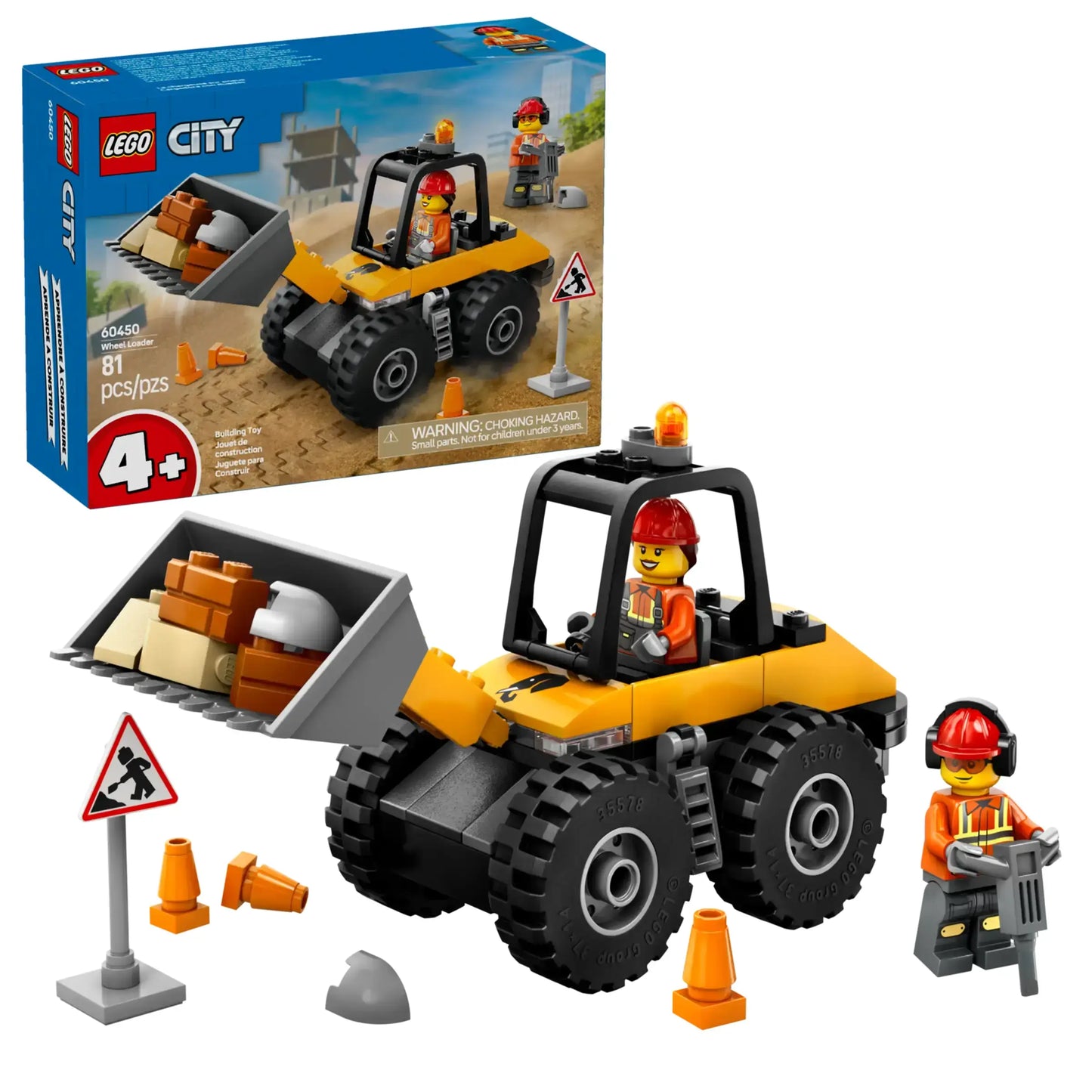City: Yellow Construction Wheel Loader Building Set