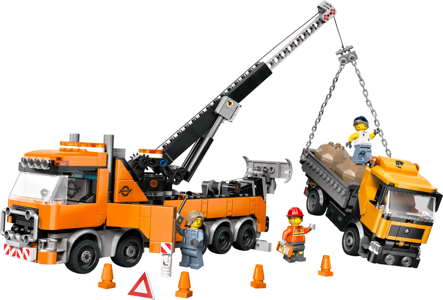 City: Heavy Duty Recovery Tow Truck with Crane Building Set
