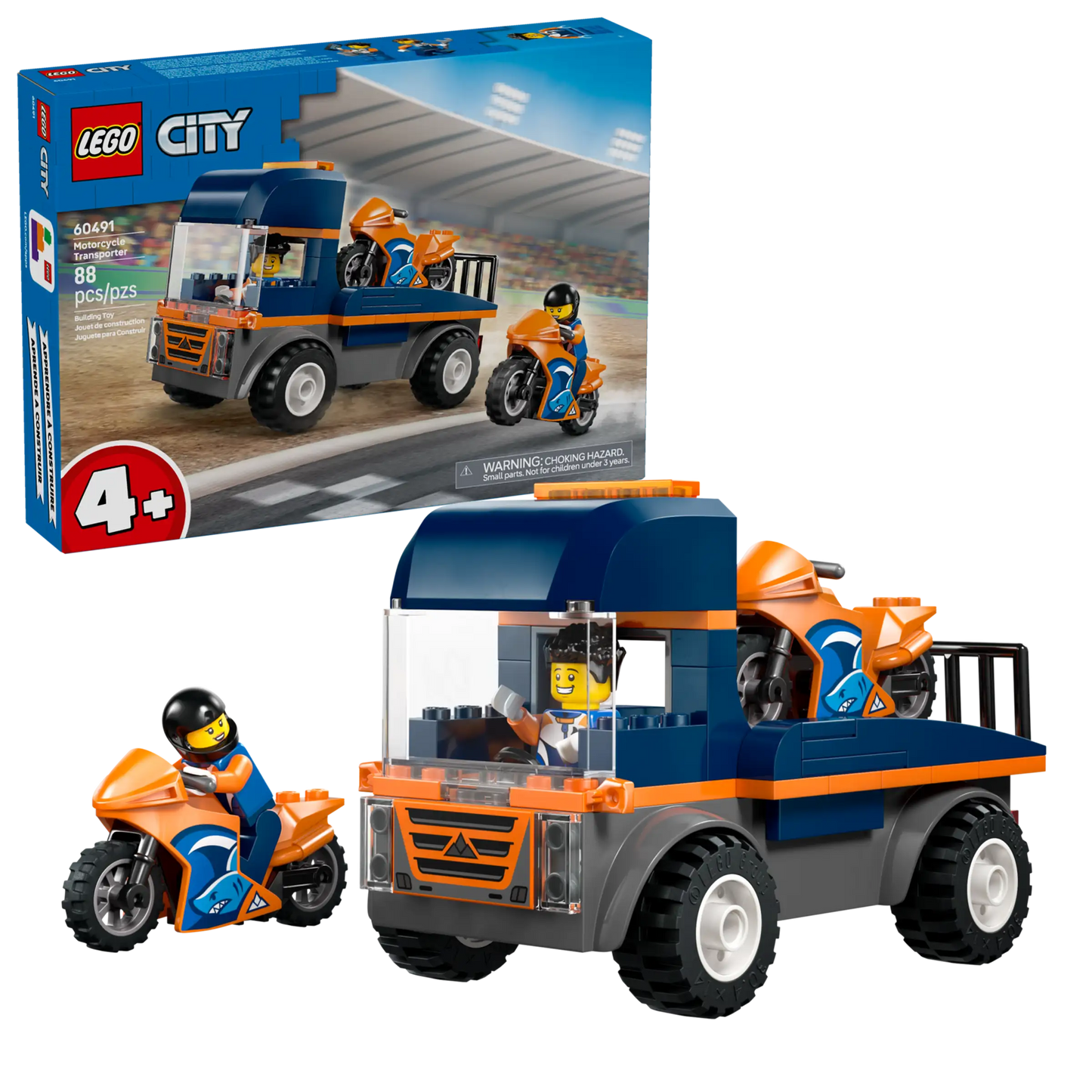 City: Motorcycle Transporter Building Set