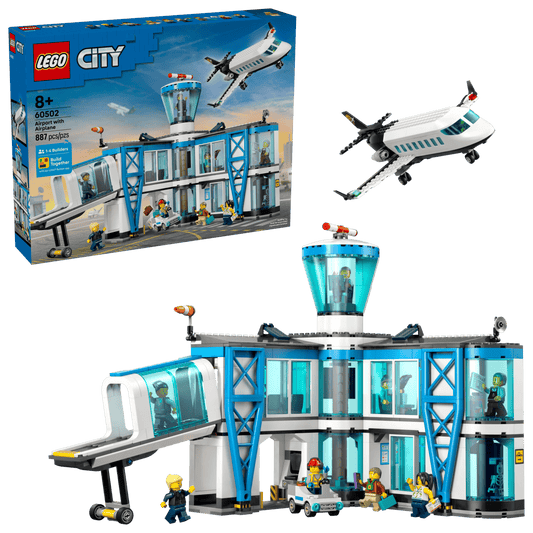 City: Airport with Airplane Building Set