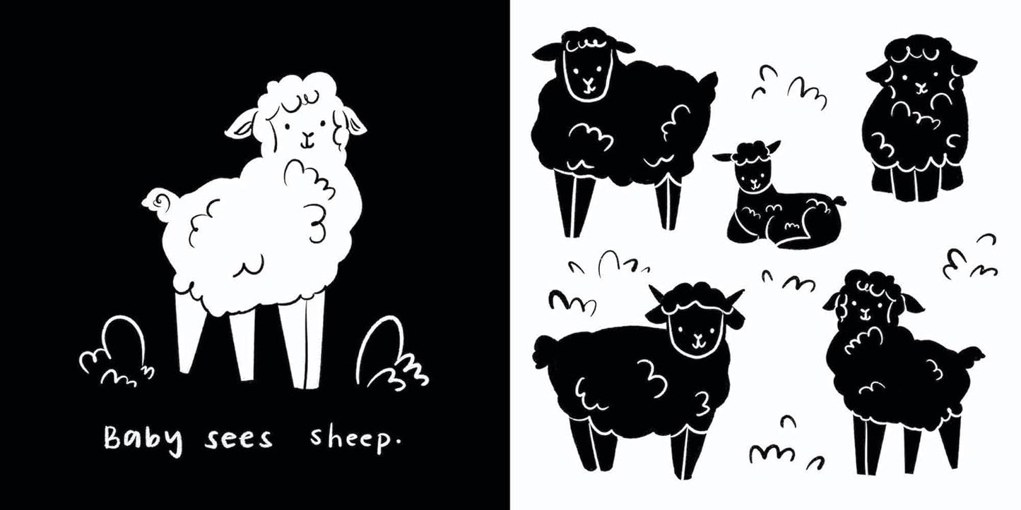 Baby Sees Farm Animals - A High Contrast Board Book for Babies