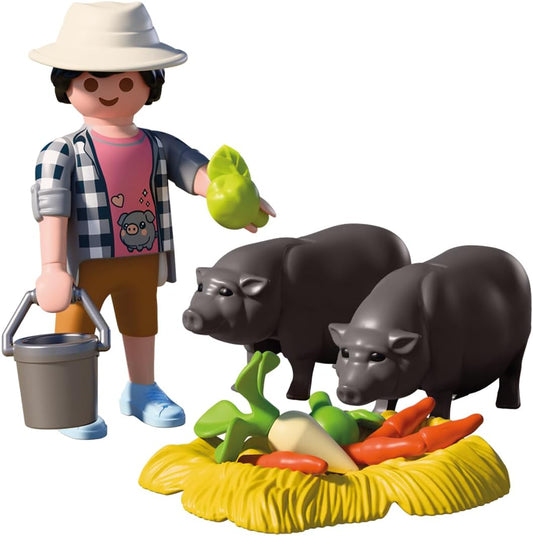 Country: Farmer with Potbellied Pig