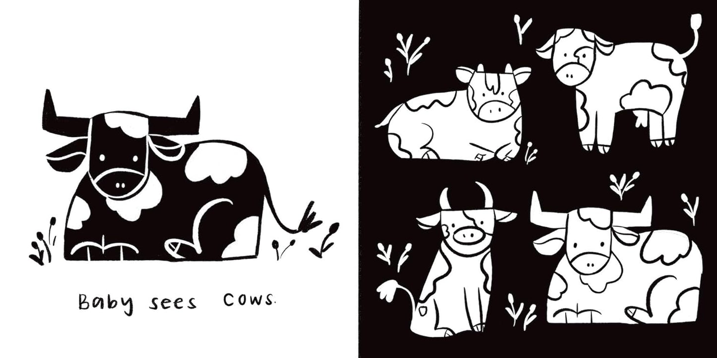 Baby Sees Farm Animals - A High Contrast Board Book for Babies