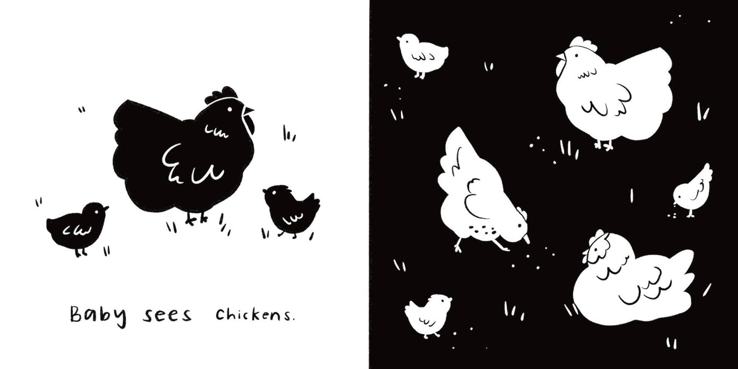 Baby Sees Farm Animals - A High Contrast Board Book for Babies