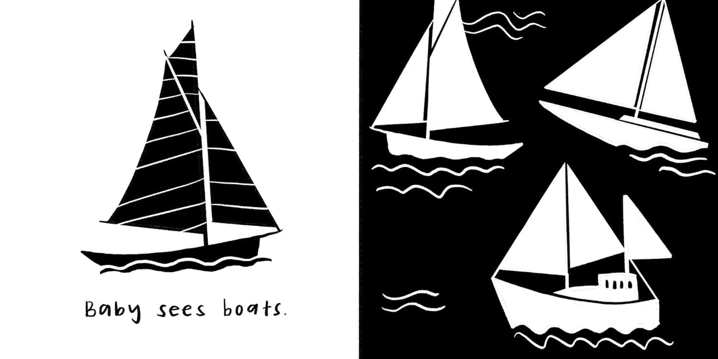 Baby Sees Things That Go - A High Contrast Board Book for Babies