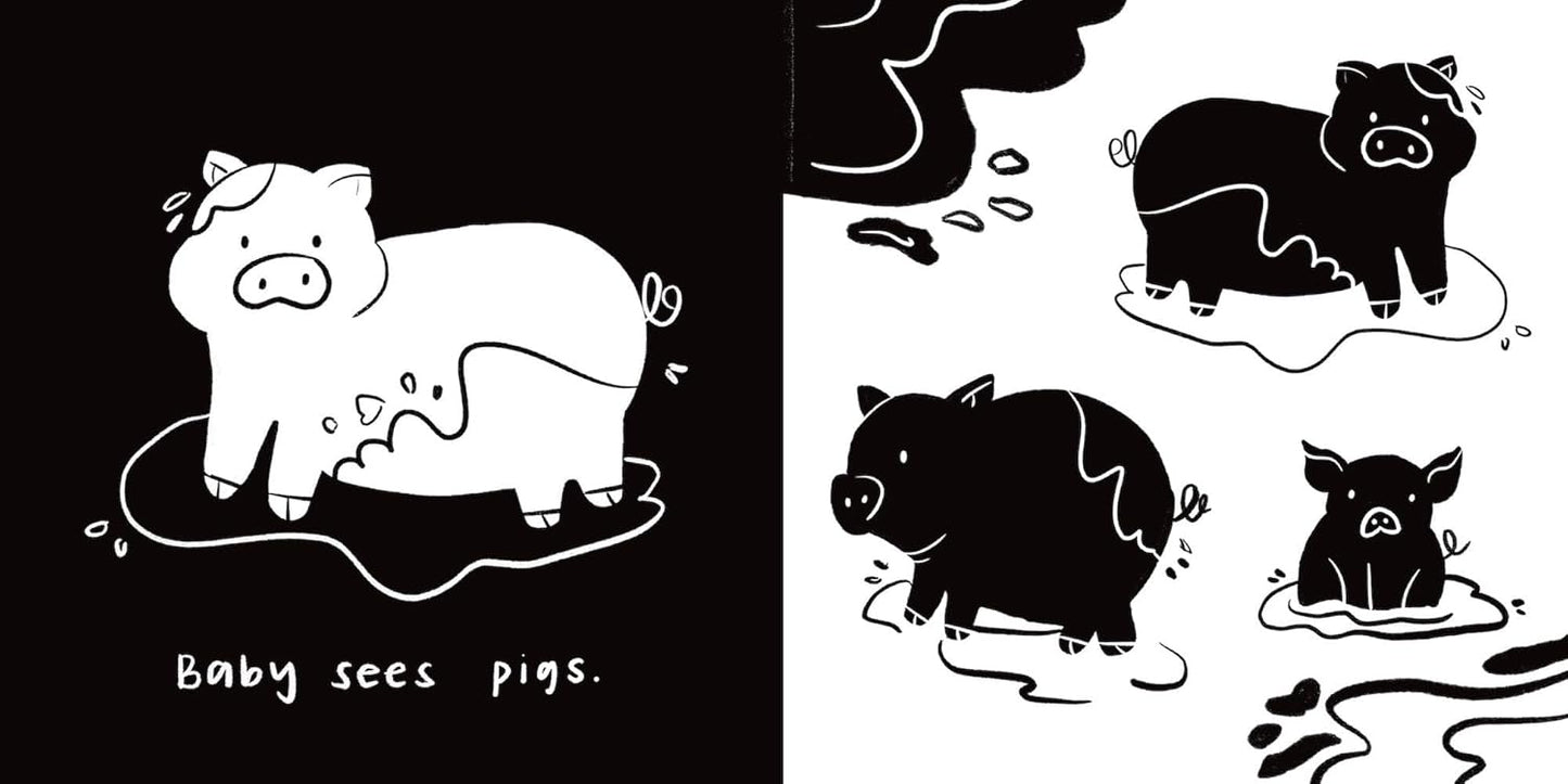 Baby Sees Farm Animals - A High Contrast Board Book for Babies