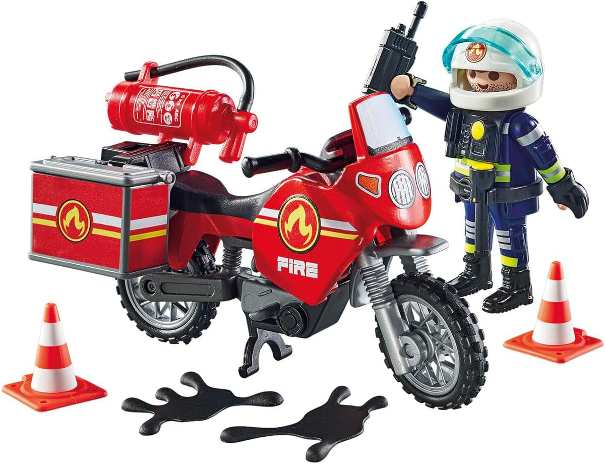 City Action: Fire Motorcycle with Oil Spill