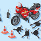 City Action: Fire Motorcycle with Oil Spill