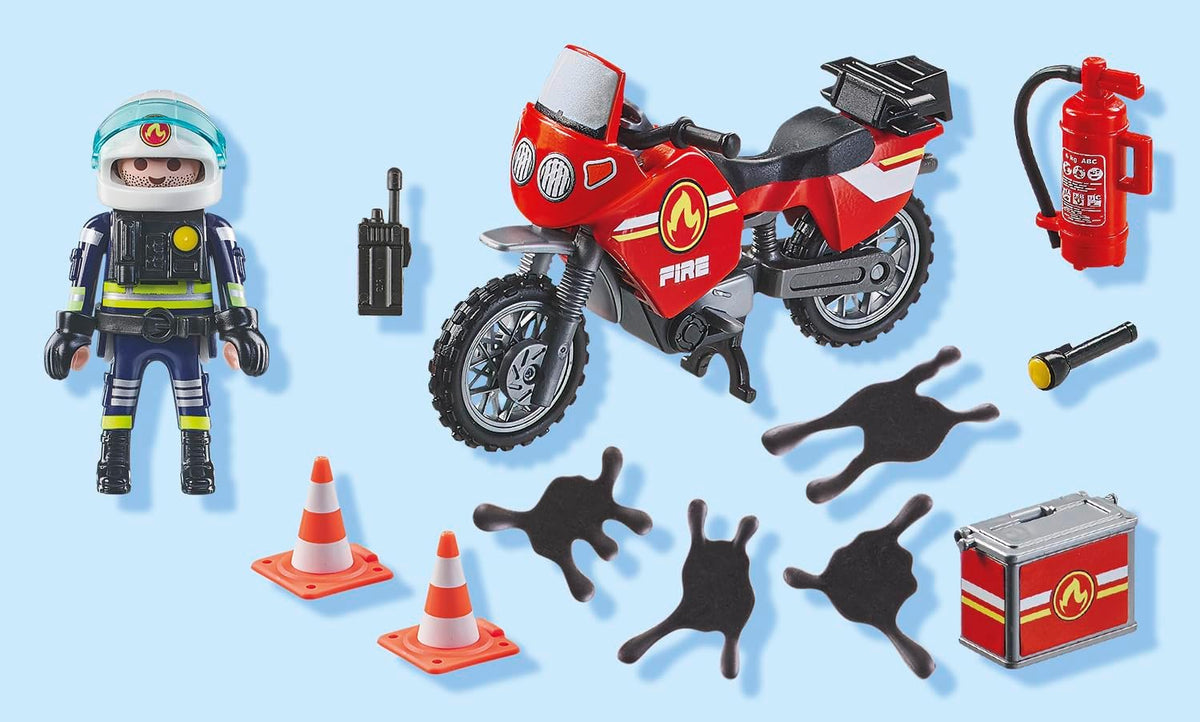 City Action: Fire Motorcycle with Oil Spill