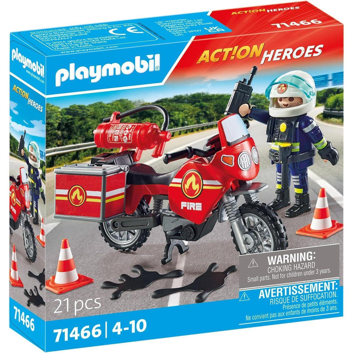 City Action: Fire Motorcycle with Oil Spill