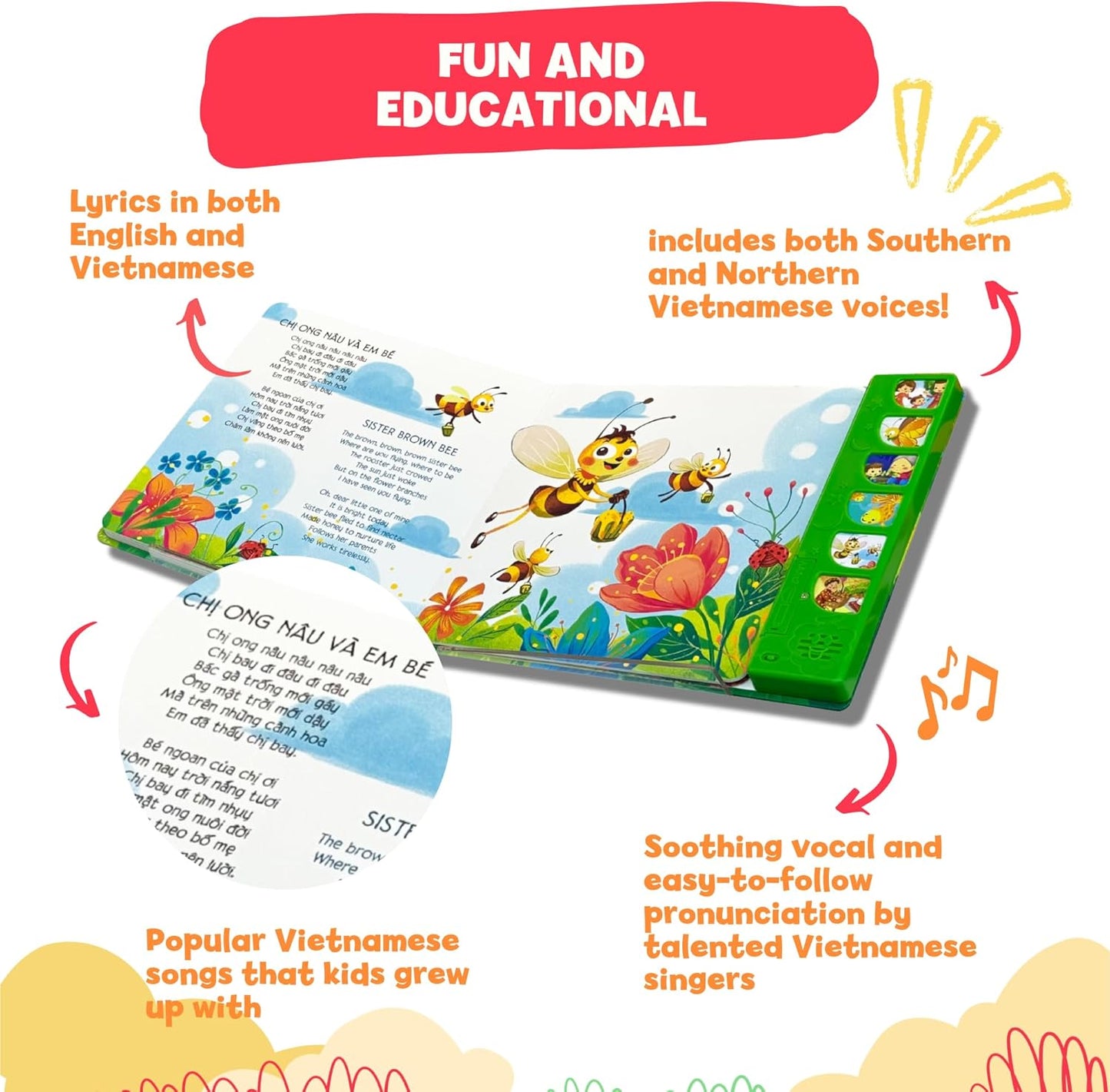Bé Sings and Learns Vietnamese - Interactive Board Book